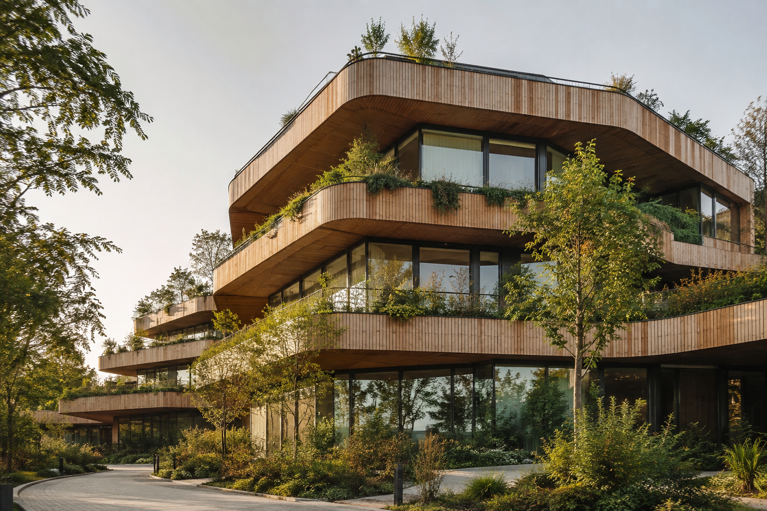 Architettura contemporanea immersa nel verde