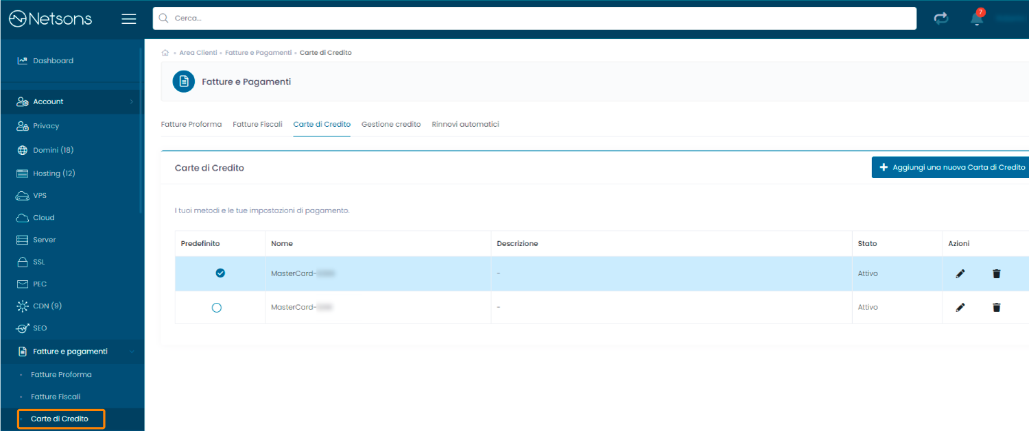 Fatture e pagamenti_ carte di credito